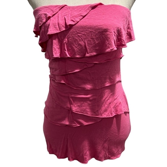 {INC} Pink Ruffled Tube Top - Picture 1 of 3